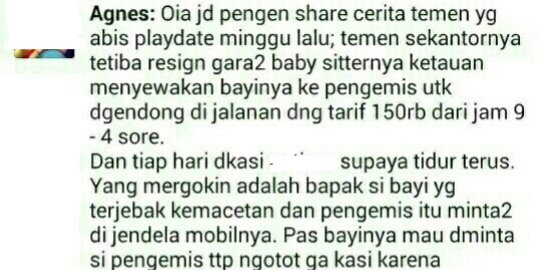 Path heboh ada pengasuh sewakan bayi majikan ke pengemis