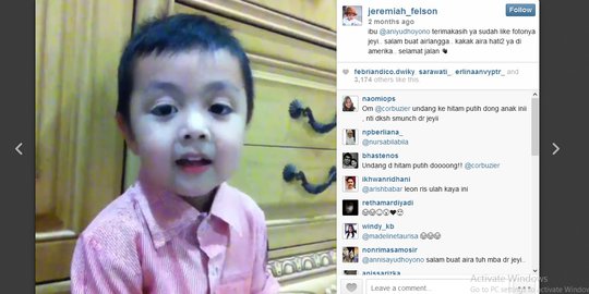 Jeremiah, bocah menggemaskan berpipi tembem hebohkan instagram