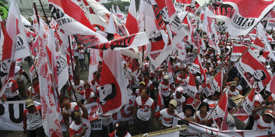 Aksi ratusan pendukung Prabowo-Hatta tutup kawasan Bundaran HI