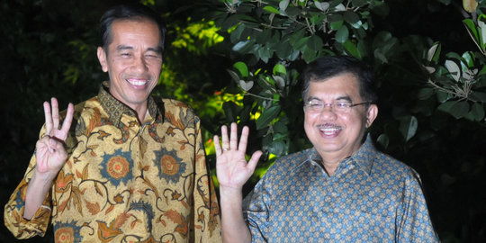 Wajah sumringah Jokowi-JK saat tanggapi putusan MK