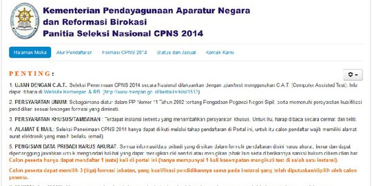 Pelamar membludak, sistem pendaftaran CPNS online sempat down