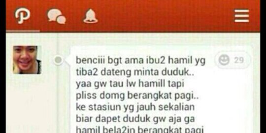 ibu hamil karena minta tempat duduk di path rev1