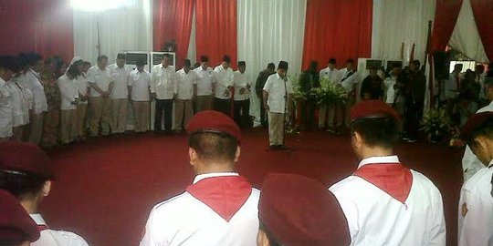 Prabowo pimpin upacara pelepasan jenazah Suhardi di DPP Gerindra