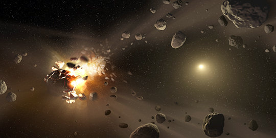 Tabrakan dua asteroid raksasa bisa lahirkan bumi baru?
