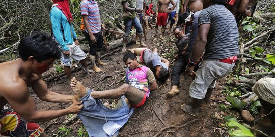 Aksi para pemburu pelaku penebang hutan liar di Amazon