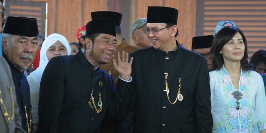 Momen keakraban Ahok dan Haji Lulung saat hadiri Lebaran Betawi