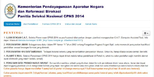 Ini kesalahan pelamar saat registrasi CPNS 2014