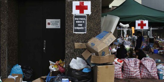 Kreativitas pelajar Hong Kong dirikan posko medis di tengah demo