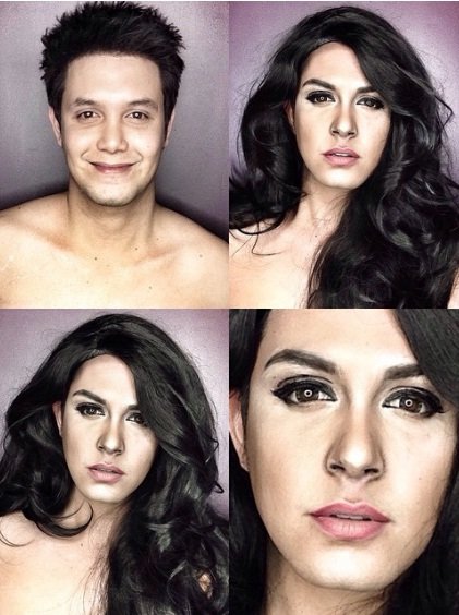 Keajaiban Makeup Bikin Wajah Pria Ini Mirip Selebriti Hollywood