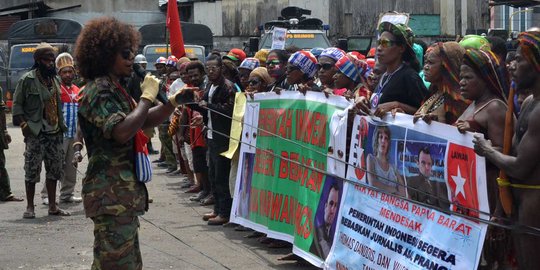 Warga Papua Barat tuntut pembebasan 2 jurnalis Prancis