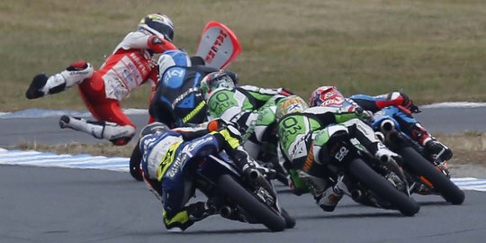 Kecelakaan dahsyat para pembalap Moto3 Jepang