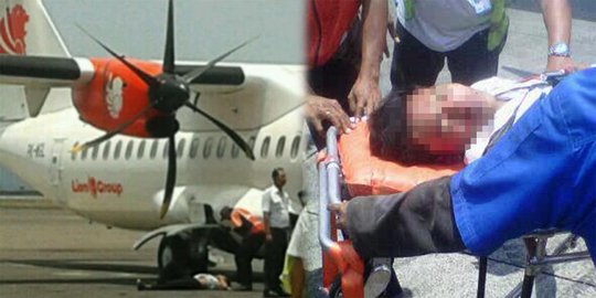 Kena baling-baling pesawat di Ngurah Rai, porter Lion Air kritis