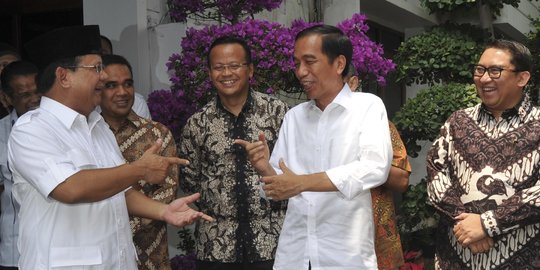 Keakraban Jokowi dan Prabowo saat gelar silaturahmi