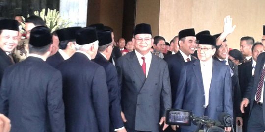 Prabowo hadir pelantikan Jokowi, MPR ucapkan terima kasih khusus