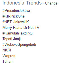 respon netizen terhadap pelantikan jokowi sebagai presiden indonesia di twitter