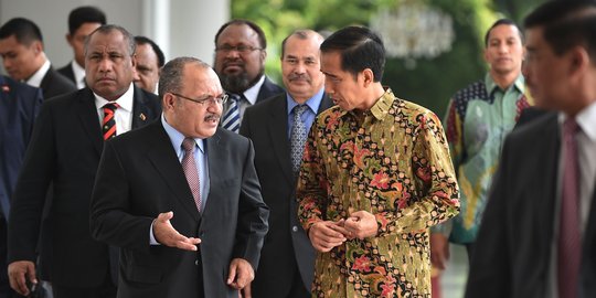 Hari ke-2 usai dilantik, Jokowi terima kunjungan PM Papua Nugini
