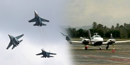 2 Sukhoi TNI AU paksa pesawat Australia mendarat di Manado