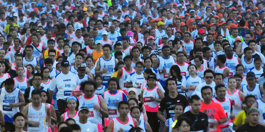 Hari ini ada Jakarta Marathon 2014, banyak jalan ditutup