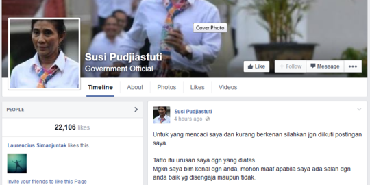 Menteri Susi: Saya gak punya Facebook  merdeka.com