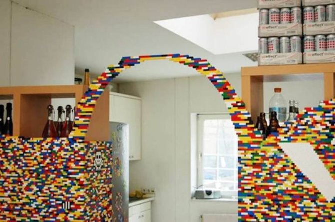 dinding pembatas dari lego
