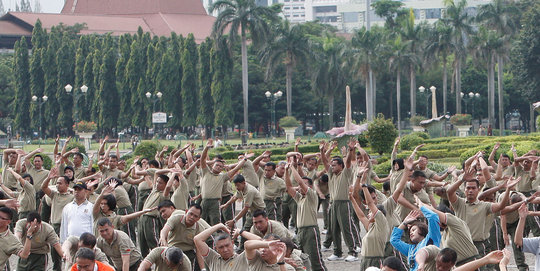 Danjen Kopassus, Pangdam Jaya, dan Kapolda senam pagi bersama