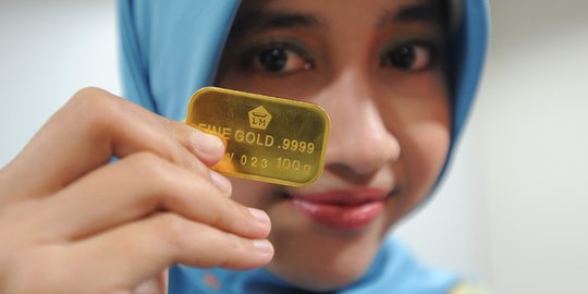 Harga jual emas meredup Rp 2.000 per gram hari ini