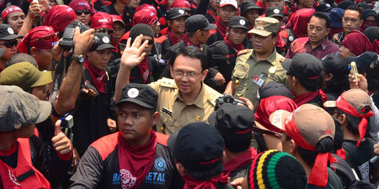 Didemo buruh, Ahok sebut KHL sudah tidak bisa digugat lagi