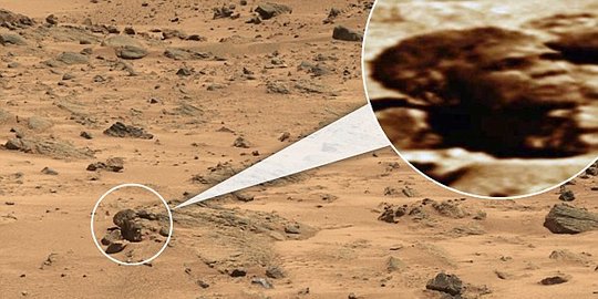 Menggemparkan! Pemburu UFO temukan kepala Obama di Mars