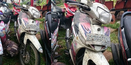 Ini penampakan motor yang terlindas truk di Cilincing