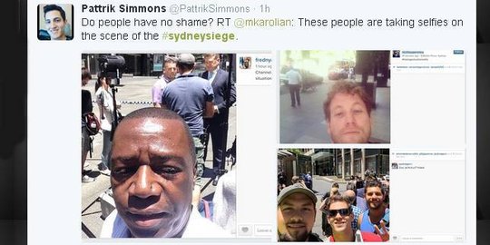 Aksi selfie di lokasi #Sydneysiege dapat kecaman di Twitter