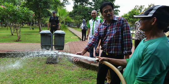 Blusukan lagi, cawagub Djarot Hidayat kunjungi Taman Tanjung