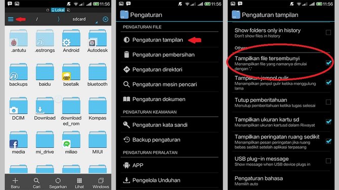 cara sembunyikan data di smartphone android