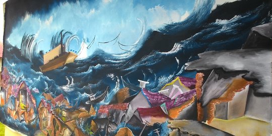 Melihat tsunami Aceh dalam lukisan