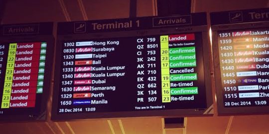 Status AirAsia QZ8501 di Changi: Go to information counter