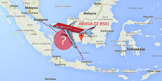Besok pencarian AirAsia diperluas dari Belitung-Kalimantan