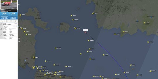 Ini situasi udara di lokasi hilang AirAsia QZ8501