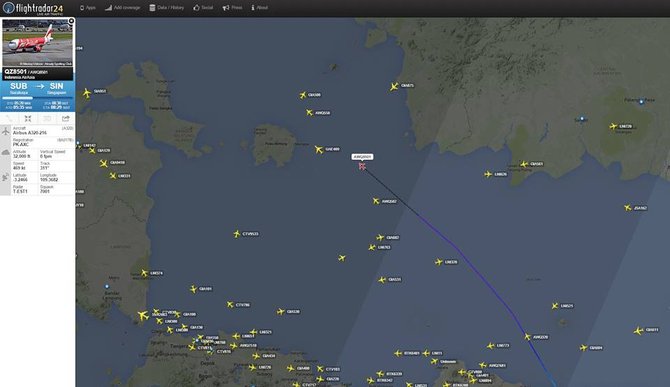 posisi terakhir airasia qz8501