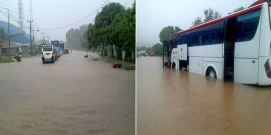 Jelang malam tahun baru, jalur wisata Anyer banjir