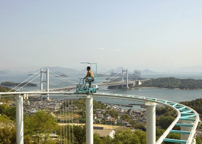 wahana sky cycle okayama jepang