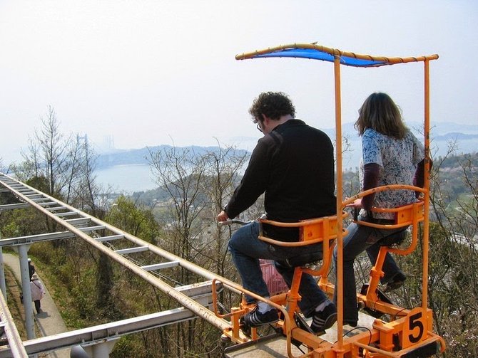 wahana sky cycle okayama jepang