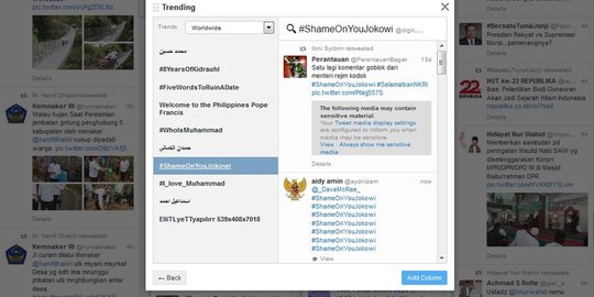 Budi Gunawan jadi TSK, #ShameOnYouJokowi trending topic dunia