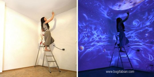 Begini kerennya mural glow in the dark buatan seniman Hungaria