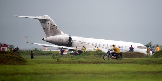 Cuaca buruk, jet pribadi pembantu Presiden Filipina tergelincir