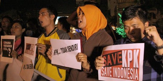 Warga Sumut demo dukung KPK: Kemana Presiden kita?