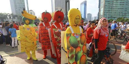 Hari Gizi Nasional, 'buah dan sayur' pawai di Bundaran HI