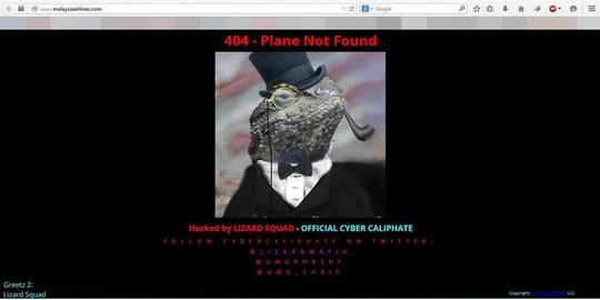 Situs Malaysia Airlines di-hack grup hacker kawakan 'LizardSquad'