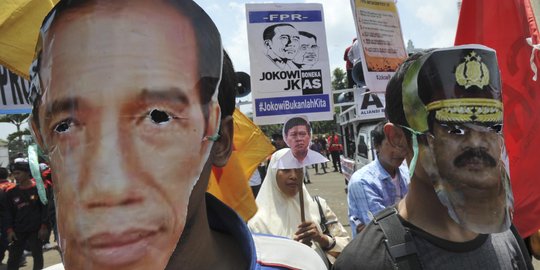 Geruduk istana, massa tuntut Jokowi selesaikan kisruh KPK vs Polri