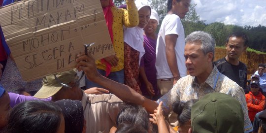 Kunjungi Waduk Gondang Karanganyar, Ganjar disambut demo warga