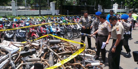 632 Motor dan 493 knalpot bising diamankan polisi di Bandung