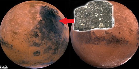 Meteorit ini jadi kunci mengungkap misteri bagian gelap planet Mars